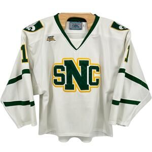 Authentic Mens White SNC St. Norbert College Green Knights Hockey Jersey size XL